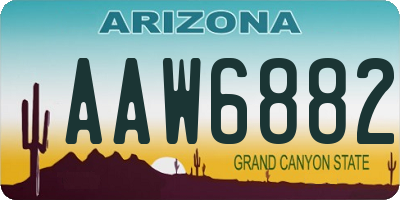 AZ license plate AAW6882