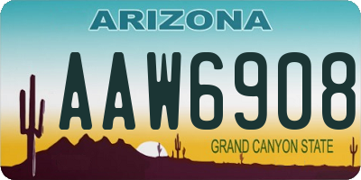 AZ license plate AAW6908