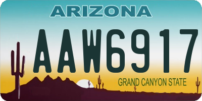 AZ license plate AAW6917