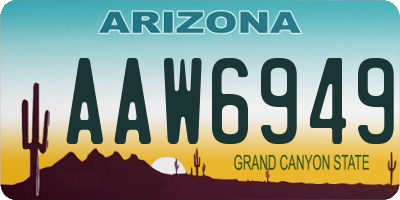 AZ license plate AAW6949