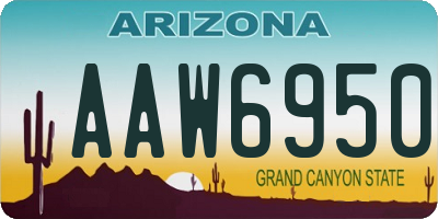 AZ license plate AAW6950