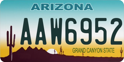 AZ license plate AAW6952