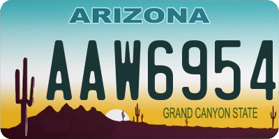 AZ license plate AAW6954