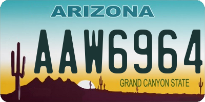 AZ license plate AAW6964