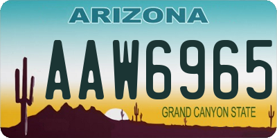 AZ license plate AAW6965