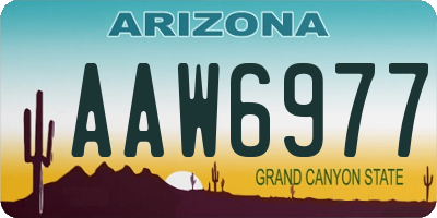 AZ license plate AAW6977