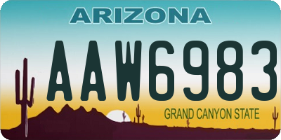 AZ license plate AAW6983