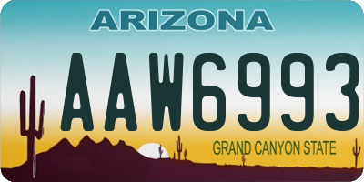 AZ license plate AAW6993