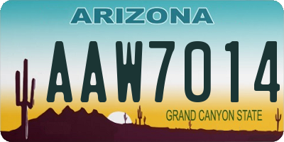 AZ license plate AAW7014