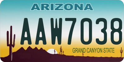 AZ license plate AAW7038