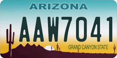 AZ license plate AAW7041