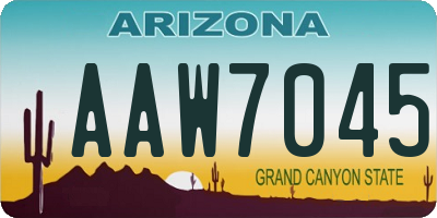 AZ license plate AAW7045