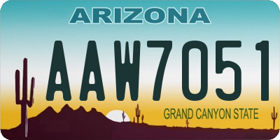 AZ license plate AAW7051