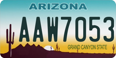 AZ license plate AAW7053