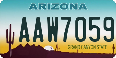 AZ license plate AAW7059