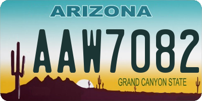 AZ license plate AAW7082