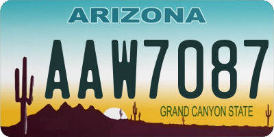 AZ license plate AAW7087