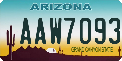 AZ license plate AAW7093