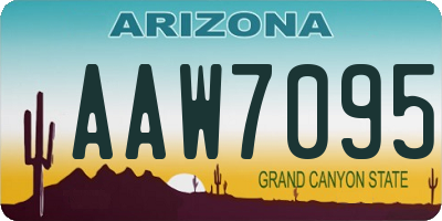 AZ license plate AAW7095
