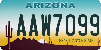 AZ license plate AAW7099