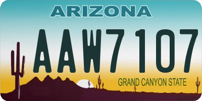 AZ license plate AAW7107