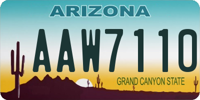 AZ license plate AAW7110