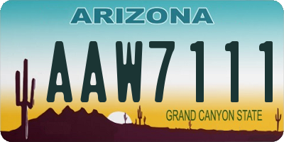 AZ license plate AAW7111