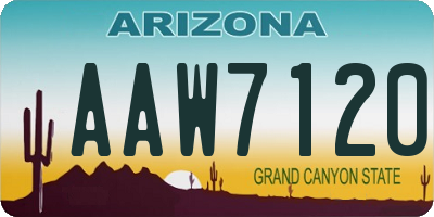 AZ license plate AAW7120