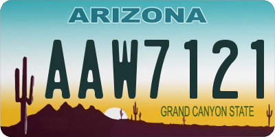 AZ license plate AAW7121