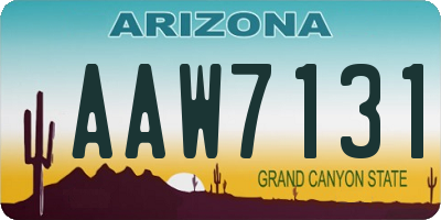 AZ license plate AAW7131