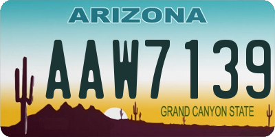 AZ license plate AAW7139