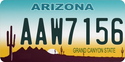 AZ license plate AAW7156