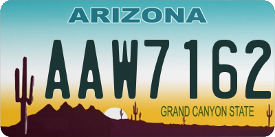 AZ license plate AAW7162