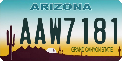 AZ license plate AAW7181