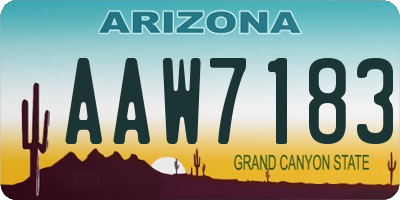 AZ license plate AAW7183