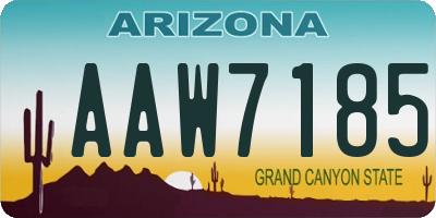 AZ license plate AAW7185
