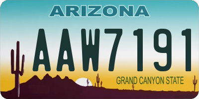 AZ license plate AAW7191