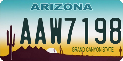 AZ license plate AAW7198