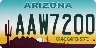 AZ license plate AAW7200