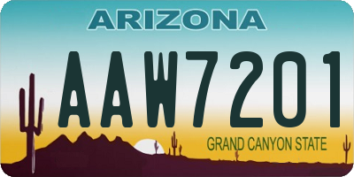 AZ license plate AAW7201