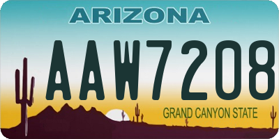 AZ license plate AAW7208