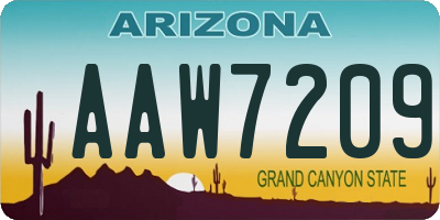 AZ license plate AAW7209