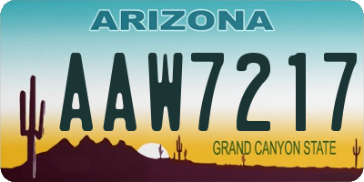 AZ license plate AAW7217