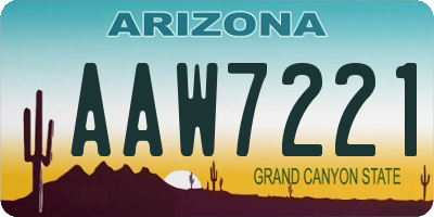 AZ license plate AAW7221