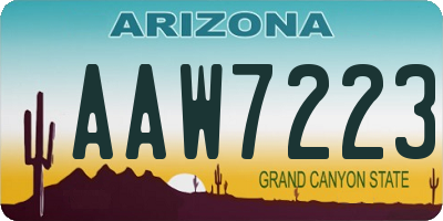 AZ license plate AAW7223