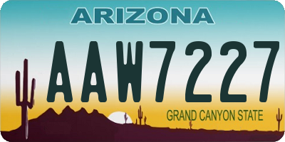 AZ license plate AAW7227