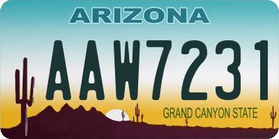AZ license plate AAW7231