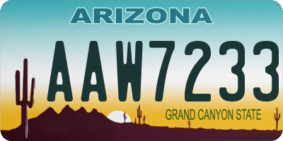 AZ license plate AAW7233