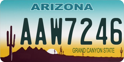 AZ license plate AAW7246