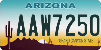 AZ license plate AAW7250
